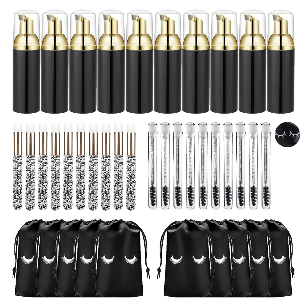 Lash Mapping Sticker - 40Pcs Eyelash Cleaning Tool Set 60ml