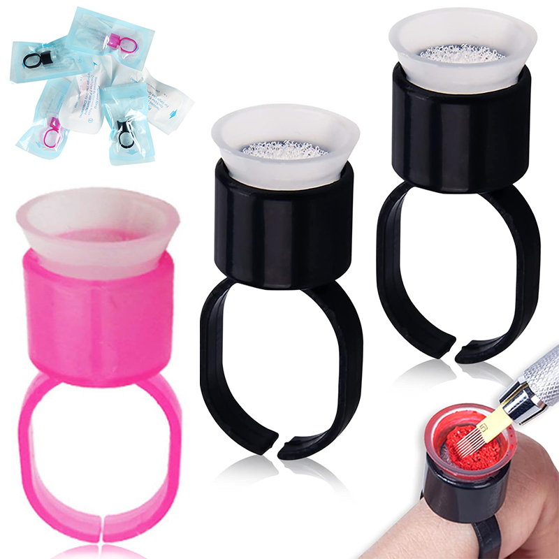 50/100PCS Tattoo Ink Ring Cups - Eyelash Extension Permanent 리뷰 및 가격
