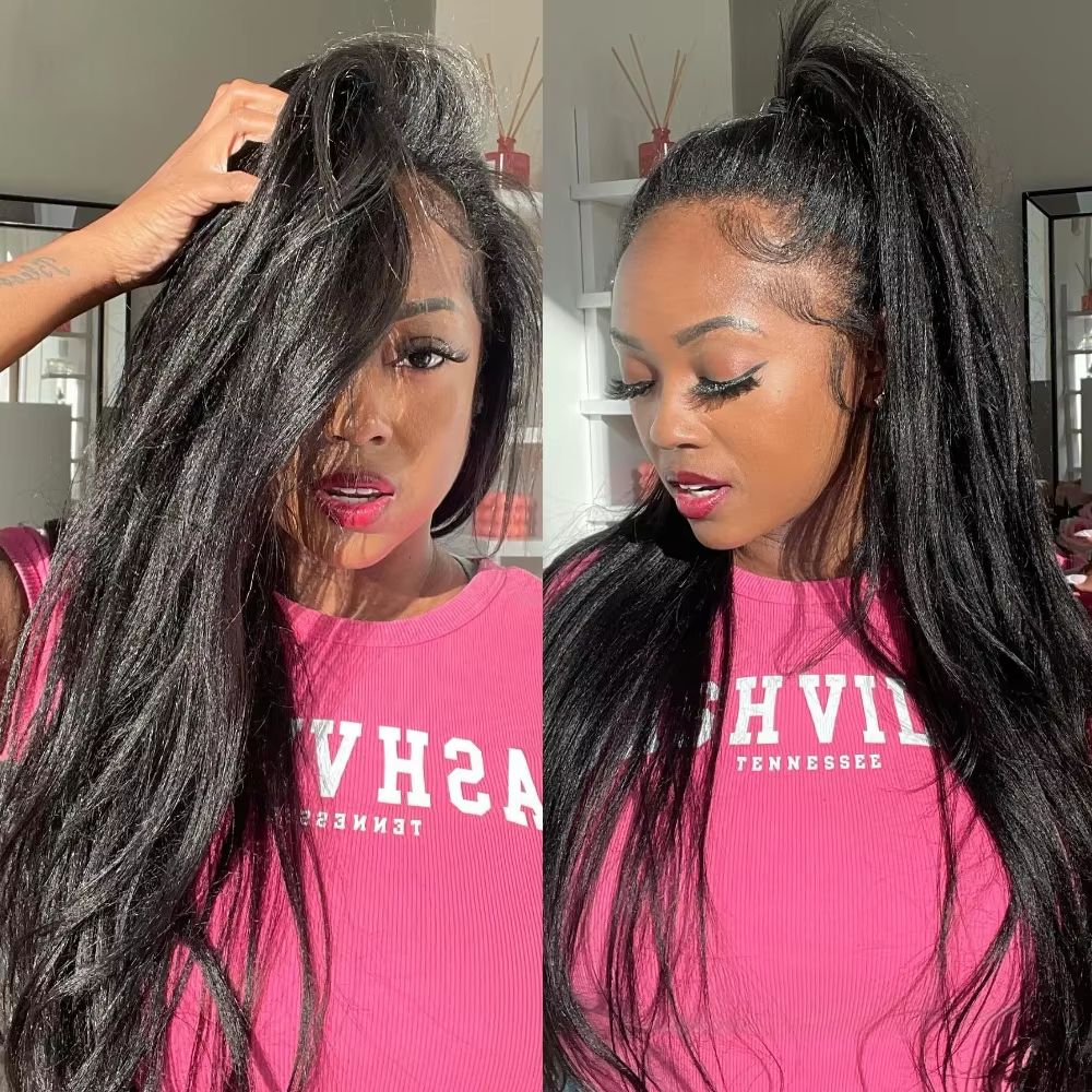 Geeta Yaki Drawstring Wig 13x4 - Eyelash Extension Natural Look 리뷰 및 가격