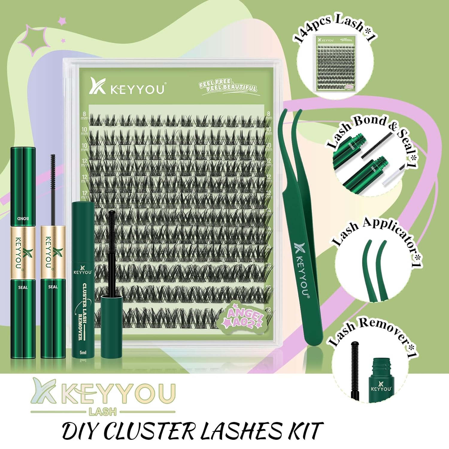 144Pcs Lash Clusters Kit with  - Eyelash Extension Remover At Home 리뷰 및 가격
