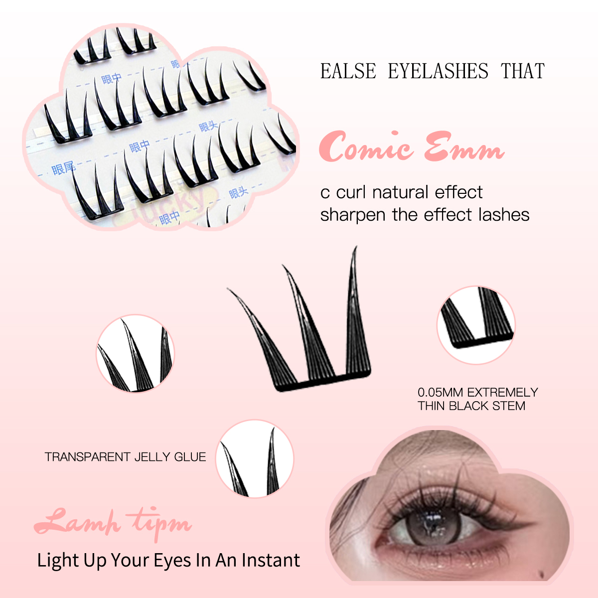 Easy Snap-On Eyelash Clusters  - Eyelash Extension Human Hair 리뷰 및 가격