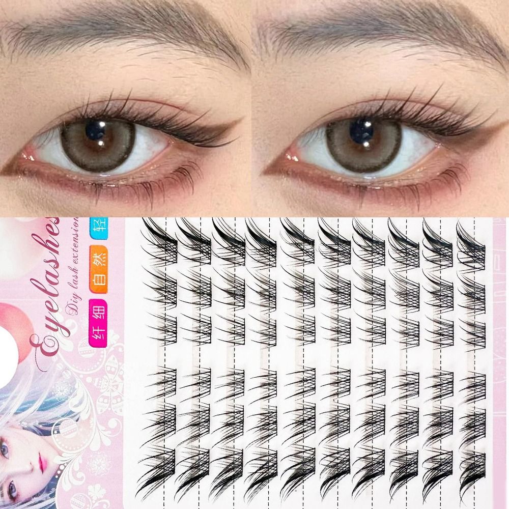3D Cat Eye Clusters Lashes Nat - Eyelash Extension Human Hair 리뷰 및 가격