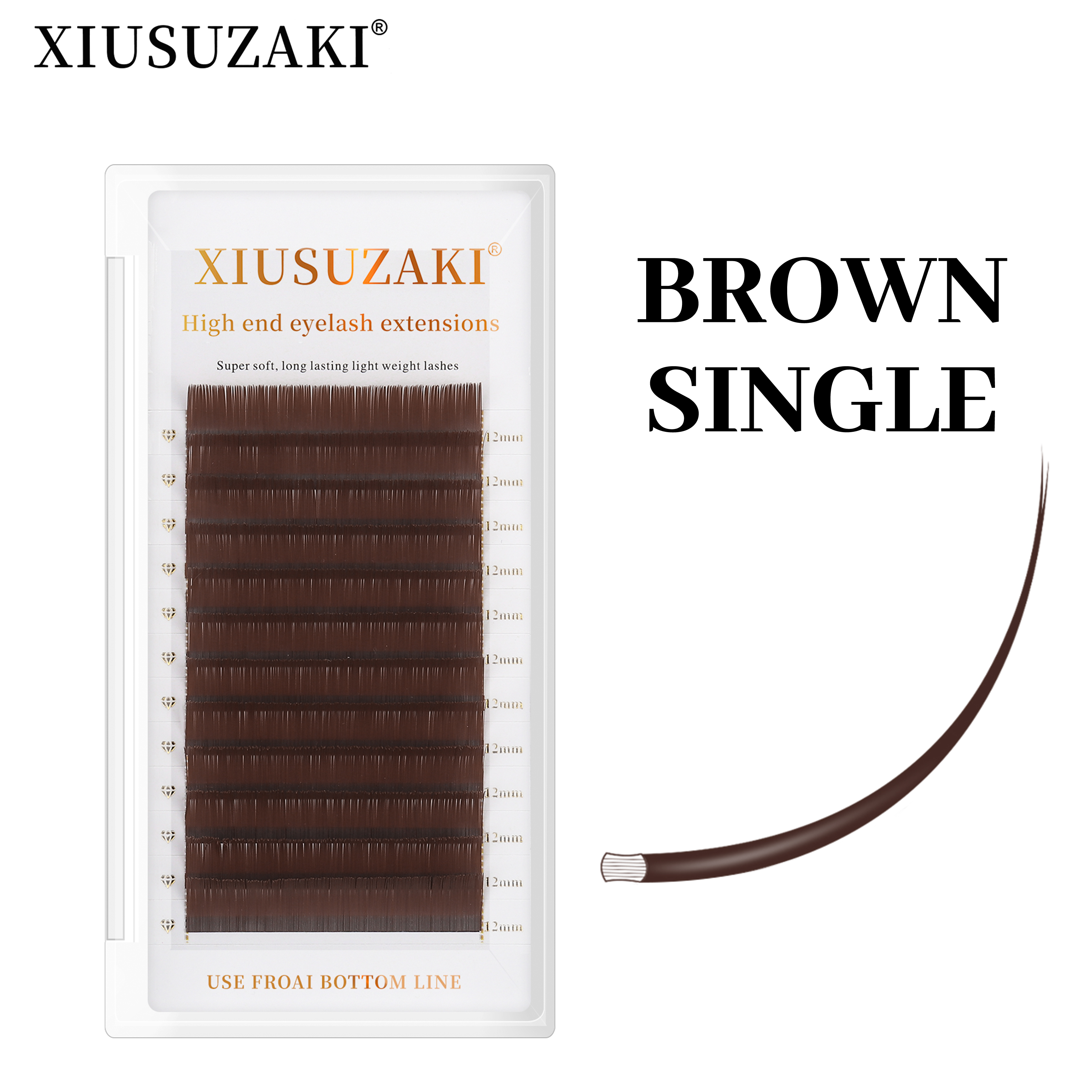 XIUSUZAKI Brown Grey Flat Eyel - Eyelash Extension Human Hair 리뷰 및 가격